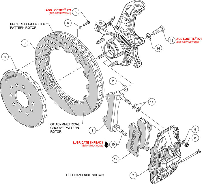 Wilwood - 1964–1981 A/F/X-Body, 1963–1982 Corvette, 1964–1970 Mustang | Ridetech, Art Morrison, Detroit Speed - AERO6 Big Brake Front Brake Kit - 15 inch