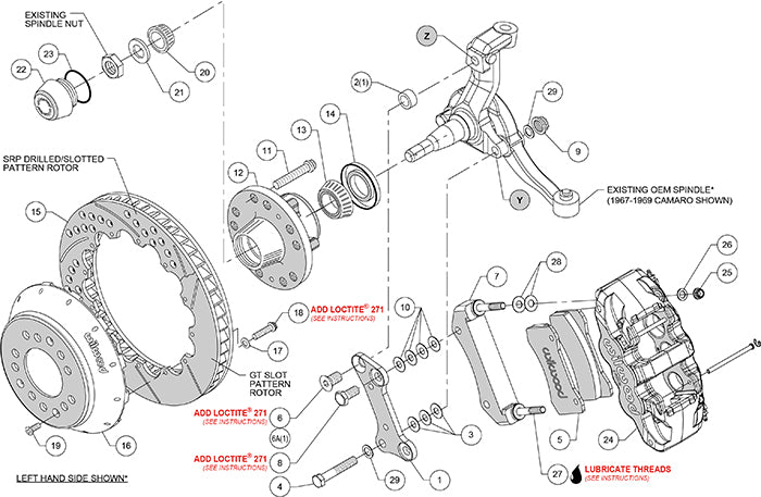 Wilwood - A | F | G | X Bodies - AERO6 Big Brake Front Brake Kit - 15 Inch