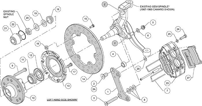 Wilwood - A | F | G | X Bodies  - Classic Series Dynalite Front Brake Kit - 10.75 Inch
