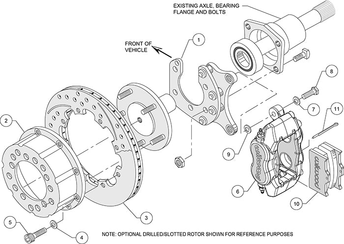 Wilwood - 10/12 Bolt - 2.91 Offset - Forged Dynalite Pro Series Rear Brake Kit - 12.19 Inch - Rear Caliper Mounting