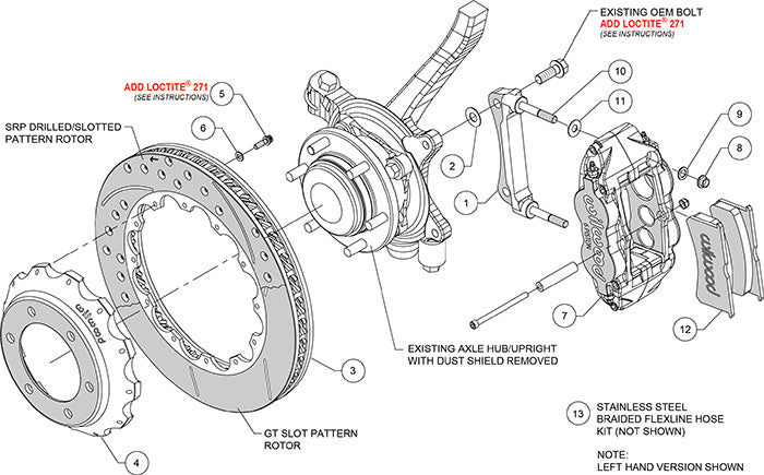 Wilwood - 2003-2014 Lexus GX460 & GX470 | 2003-2023 Toyota 4Runner, FJ Cruiser, Tacoma  Forged Narrow Superlite 6R Big Brake Front Brake Kit - 12.88 Inch