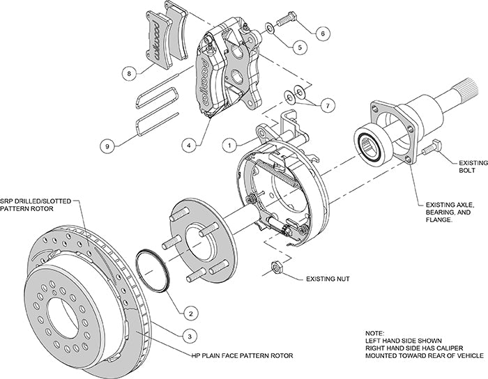 Wilwood - 10/12 Bolt - 2.75 - 2.81 Offset - Forged Dynapro Low-Profile Rear Parking Brake Kit - 11 Inch - Staggered Caliper Mounting