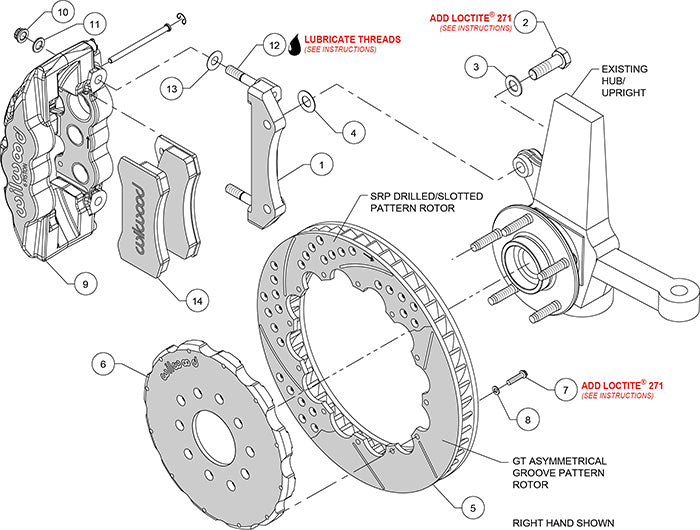 Wilwood - 1964–1981 A/F/X-Body, 1963–1982 Corvette, 1964–1970 Mustang | Ridetech, Art Morrison, Detroit Speed - AERO6 Big Brake Front Brake Kit - 14 inch