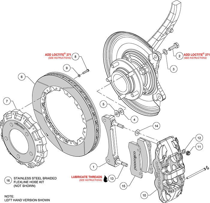 Wilwood - 2008-2015 Lexus LX570 | 2007-2018 Toyota Land Cruiser, Sequoia, Tundra AERO6 Big Brake Truck Front Brake Kit - 14.25 Inch