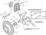 Wilwood - 1964–74 A/F/X-Body | Buick, Chevy, Olds, Pontiac, GMC | Apollo, Camaro, Chevelle, El Camino, Nova, Cutlass, GTO, Firebird - Forged Narrow Superlite 6R Big Brake Front Brake Kit (Hub) - 11 Inch