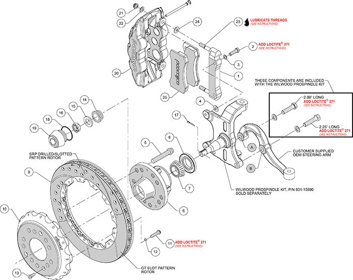 Wilwood - 1964–74 A/F/X-Body | Buick, Chevy, Olds, Pontiac, GMC | Apollo, Camaro, Chevelle, El Camino, Nova, Cutlass, GTO, Firebird - AERO6 Big Brake Front Brake Kit - 14 Inch