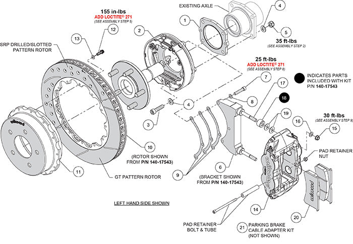 Wilwood - Kit de freno de estacionamiento trasero forjado Superlite 4R Big Brake para Chevy/GMC C1500-OBS 1988-1998 - Rotores de 14 pulgadas