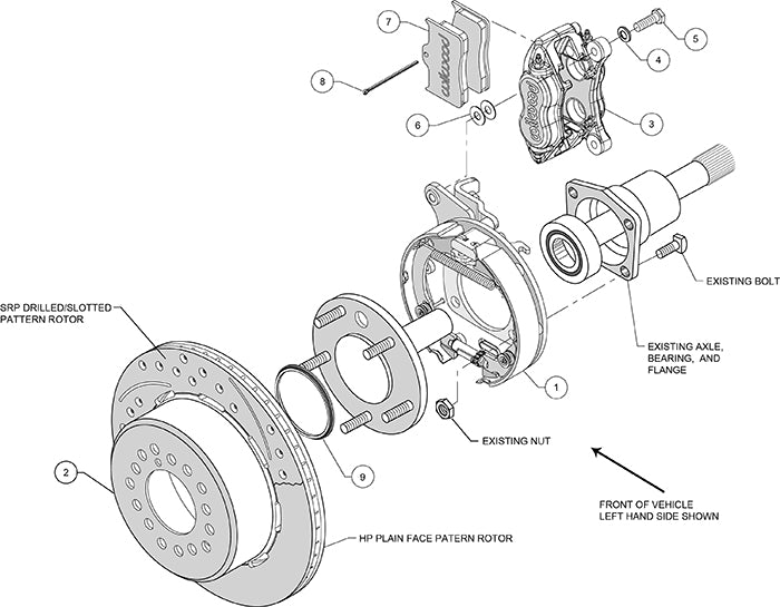 Wilwood - 10/12 Bolt - 2.75 - 2.81 Offset -  Forged Dynalite Rear Parking Brake Kit - 12.19 Inch - Staggered Caliper Mounting