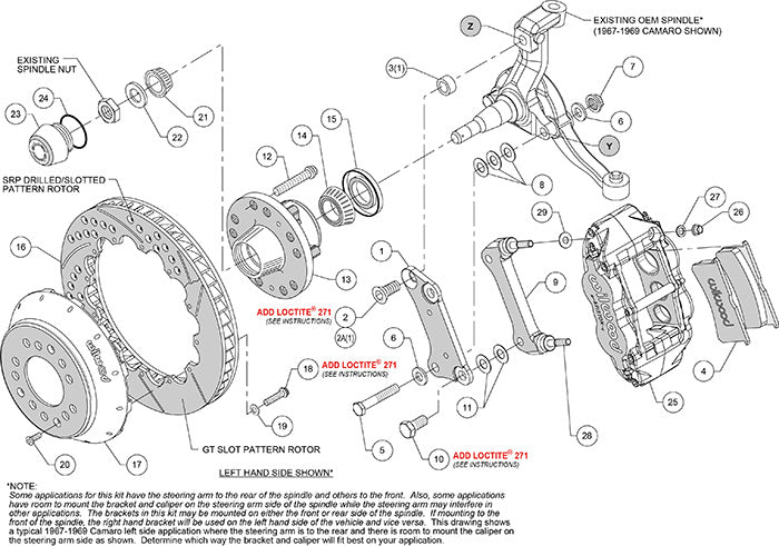 Wilwood - 64–72 GM A-Body | 67–69 GM F-Body | 64–82 Corvette | With Ridetech Spindles - Forged Narrow Superlite 6R Big Brake Front Brake Kit (Hub) - 12.88 Inch