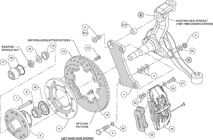 Wilwood - A | F | G | X Bodies - Forged Dynapro 6 Big Brake Front Brake Kit - 12.19 Inch
