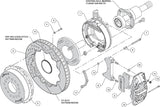 Wilwood - 10/12 Bolt - 2.81 Offset - AERO4 Big Brake Rear Parking Brake Kit - 14 Inch - Rear Caliper Mounting