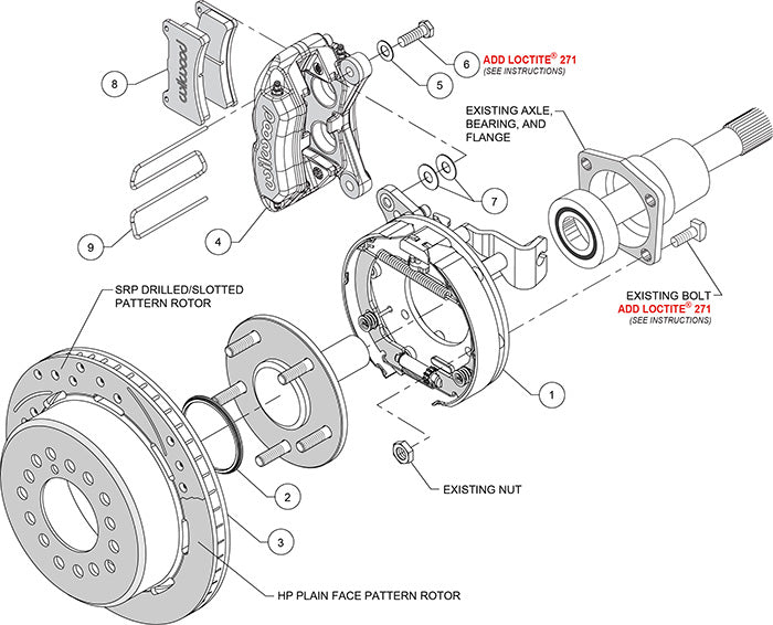 Wilwood - 10/12 Bolt - 2.75 - 2.81 Offset - Forged Dynapro Low-Profile Rear Parking Brake Kit - 11 Inch - Rear Caliper Mounting