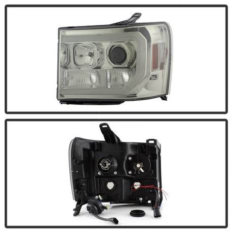 Spyder 07-13 GMC Sierra 1500 V2 プロジェクター ヘッドライト LED DRL - スモーク