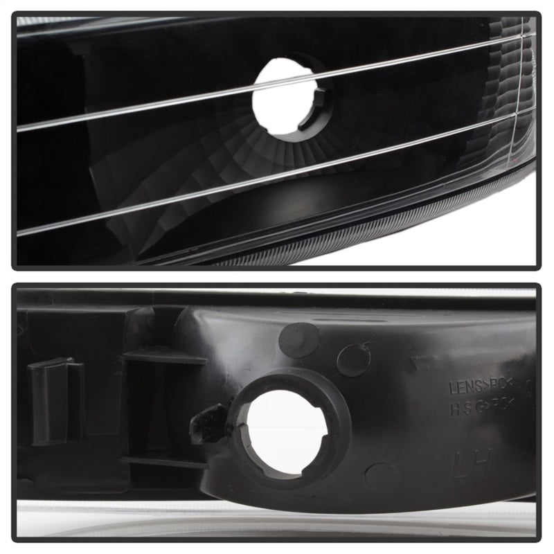 Faros delanteros de cristal ámbar con luces de parachoques Spyder Chevy Silverado 1500/2500 99-02 - Negro