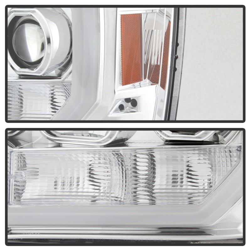 Faros delanteros con proyector LED DRL Spyder 07-13 GMC Sierra 1500 V2 - Cromados