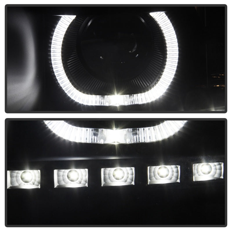 Faro delantero LED con halo Spyder Xtune 07-13 Chevy Silverado 1500 - Negro