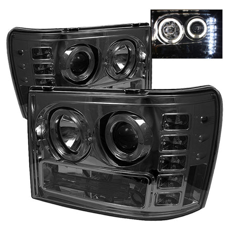 Spyder 07-13 GMC Sierra 1500 プロジェクター LED Halo ヘッドライト - スモーク