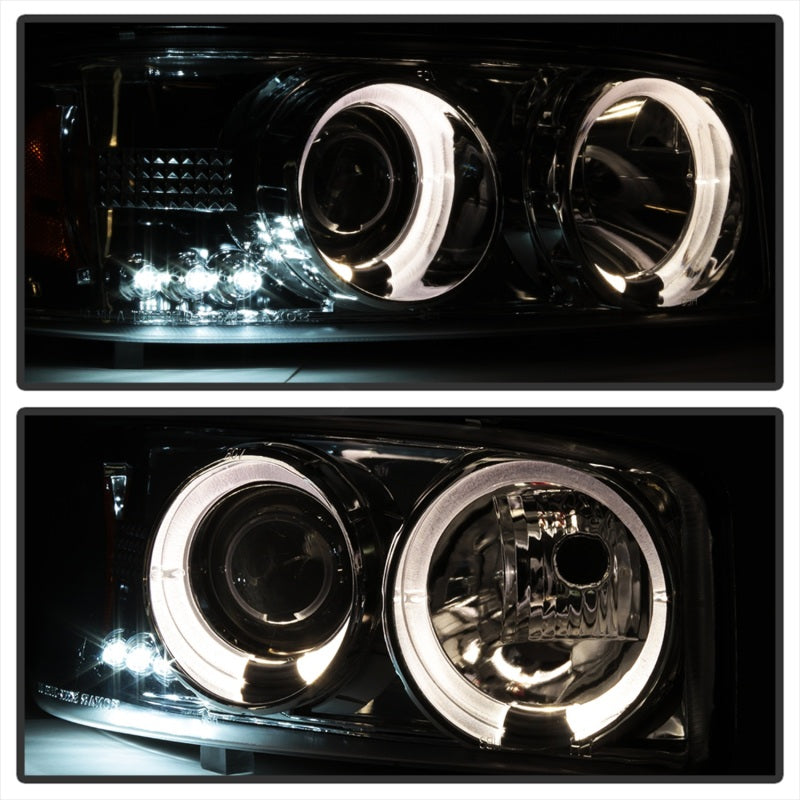 Spyder 99-06 GMC Sierra 1500/2500/3500 Projector Headlights LED Halo - Smoke