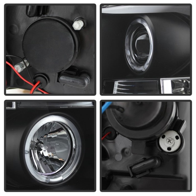Spyder 07-13 Chevy Silverado 1500 Projector Headlights LED Halo - Black