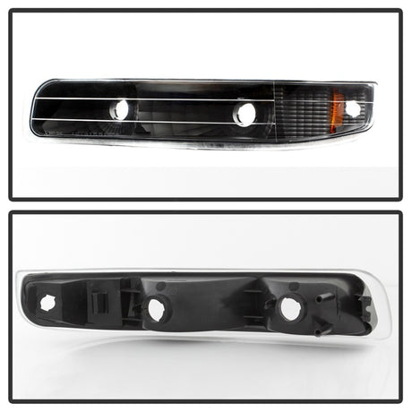 Luces reflectoras para parachoques Spyder Xtune Chevy Silverado 99-02, color ámbar, color negro