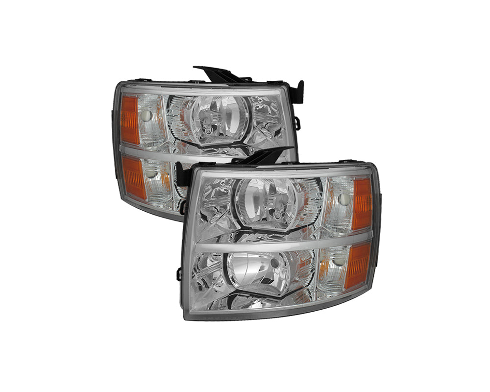 Spyder Xtune 07-13 Chevy Silverado 1500 Crystal Headlights - Chrome