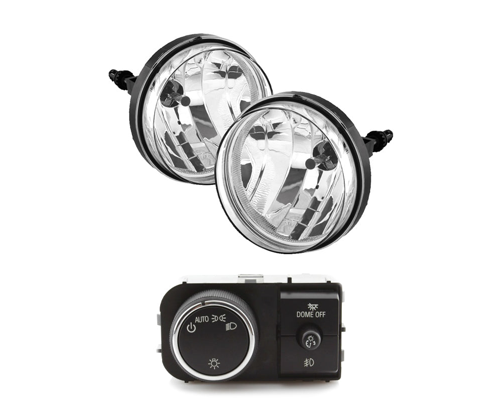 Luces antiniebla transparentes OEM con interruptor OEM para GMC Sierra 1500, 2500 HD y 3500 HD Spyder 07-13