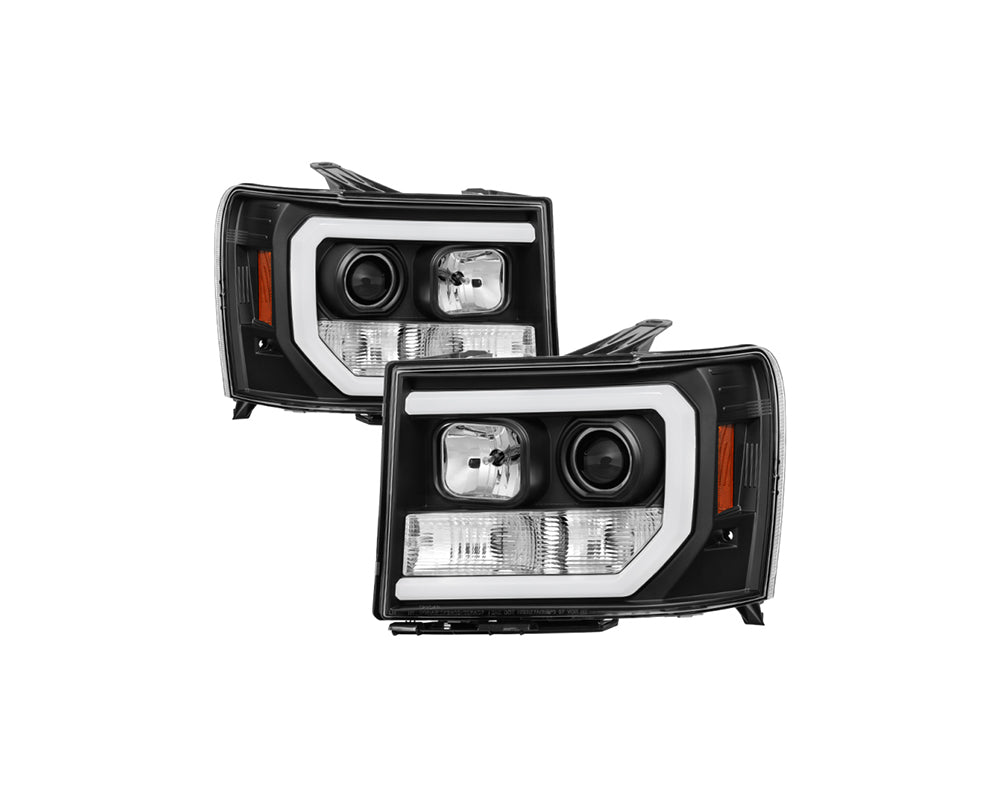 Faros delanteros con proyector LED DRL Spyder 07-13 GMC Sierra 1500 V2 - Negro