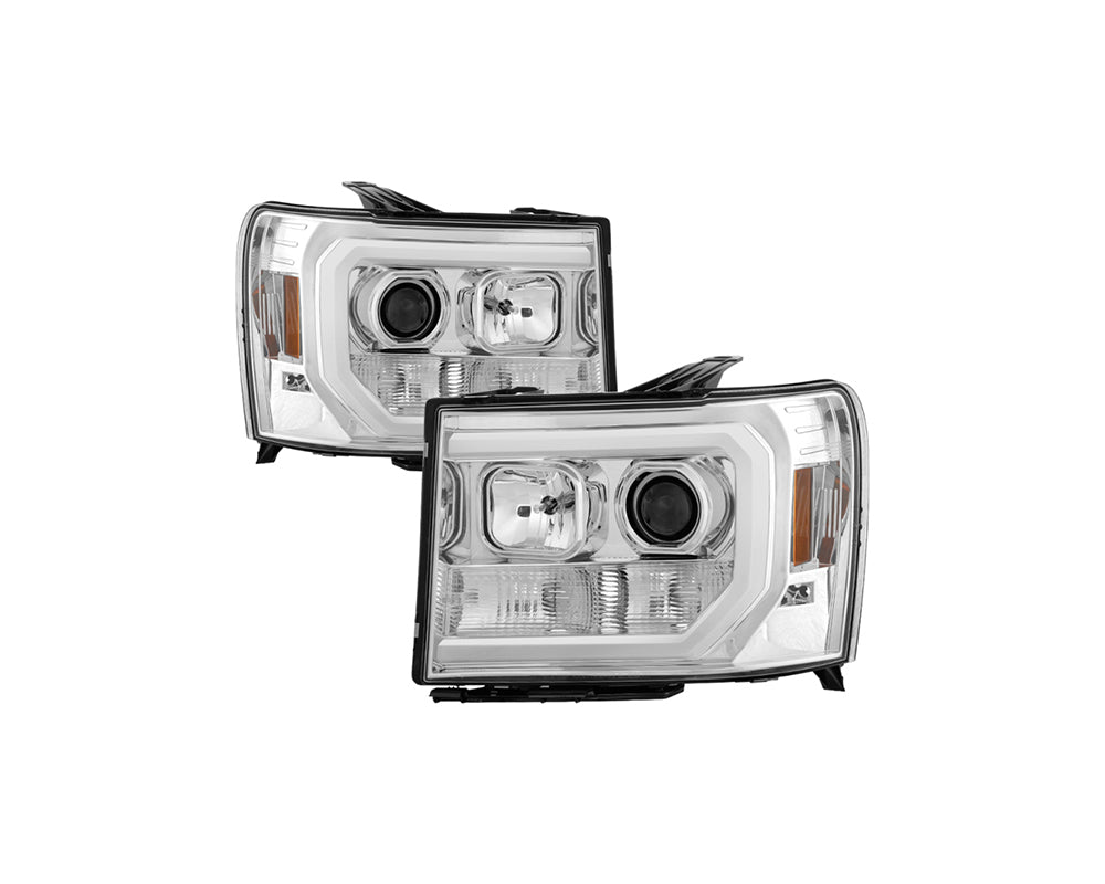 Spyder 07-13 GMC Sierra 1500 V2 Projector Headlights LED DRL - Chrome