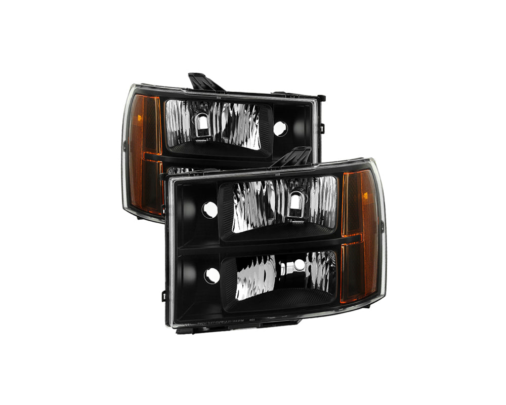 Faros delanteros de cristal Spyder 07-13 GMC Sierra 1500 - Negro