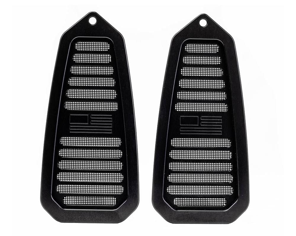 Camaro | Firebird 1967-1969 Billet Door Jamb Vents, Flag Logo