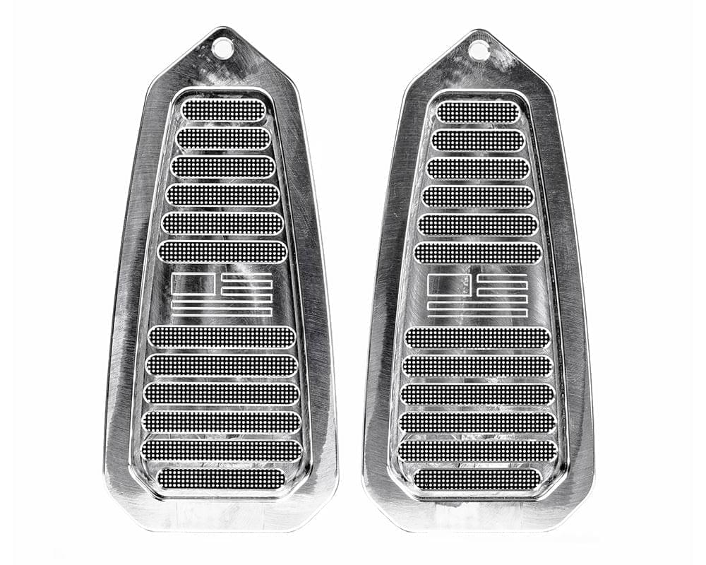 Camaro | Firebird 1967-1969 Billet Door Jamb Vents, Flag Logo