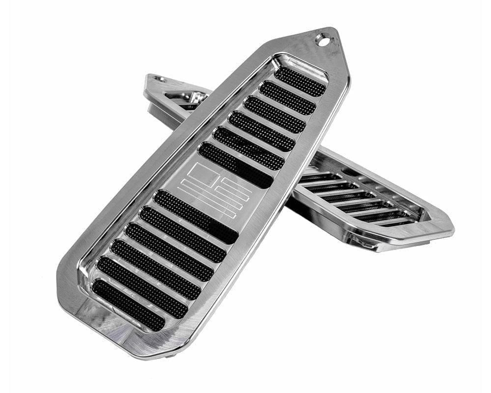 Camaro | Firebird 1967-1969 Billet Door Jamb Vents, Flag Logo